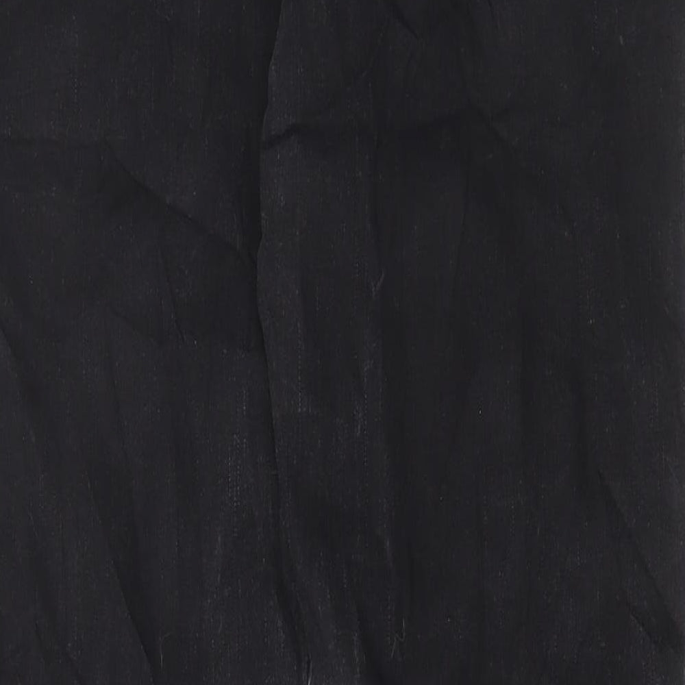 George Womens Black Cotton Straight Jeans Size 14 L30 in Regular Button