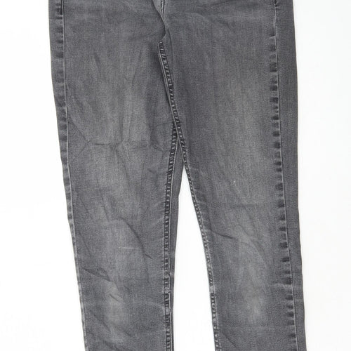 Topshop Womens Grey Cotton Skinny Jeans Size 28 in L32 in Regular Button