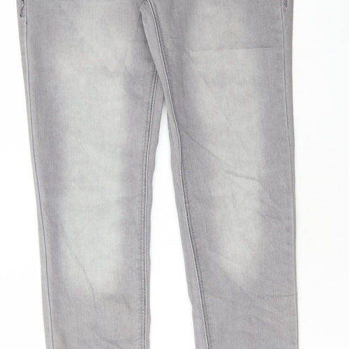 Denim & Co. Womens Grey Cotton Skinny Jeans Size 10 L29 in Regular Button