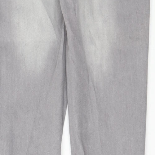 Denim & Co. Womens Grey Cotton Skinny Jeans Size 10 L29 in Regular Button