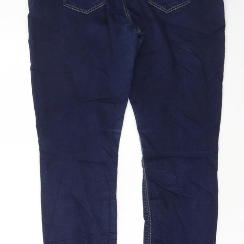 Wallis Womens Blue Cotton Skinny Jeans Size 16 L30 in Regular Button