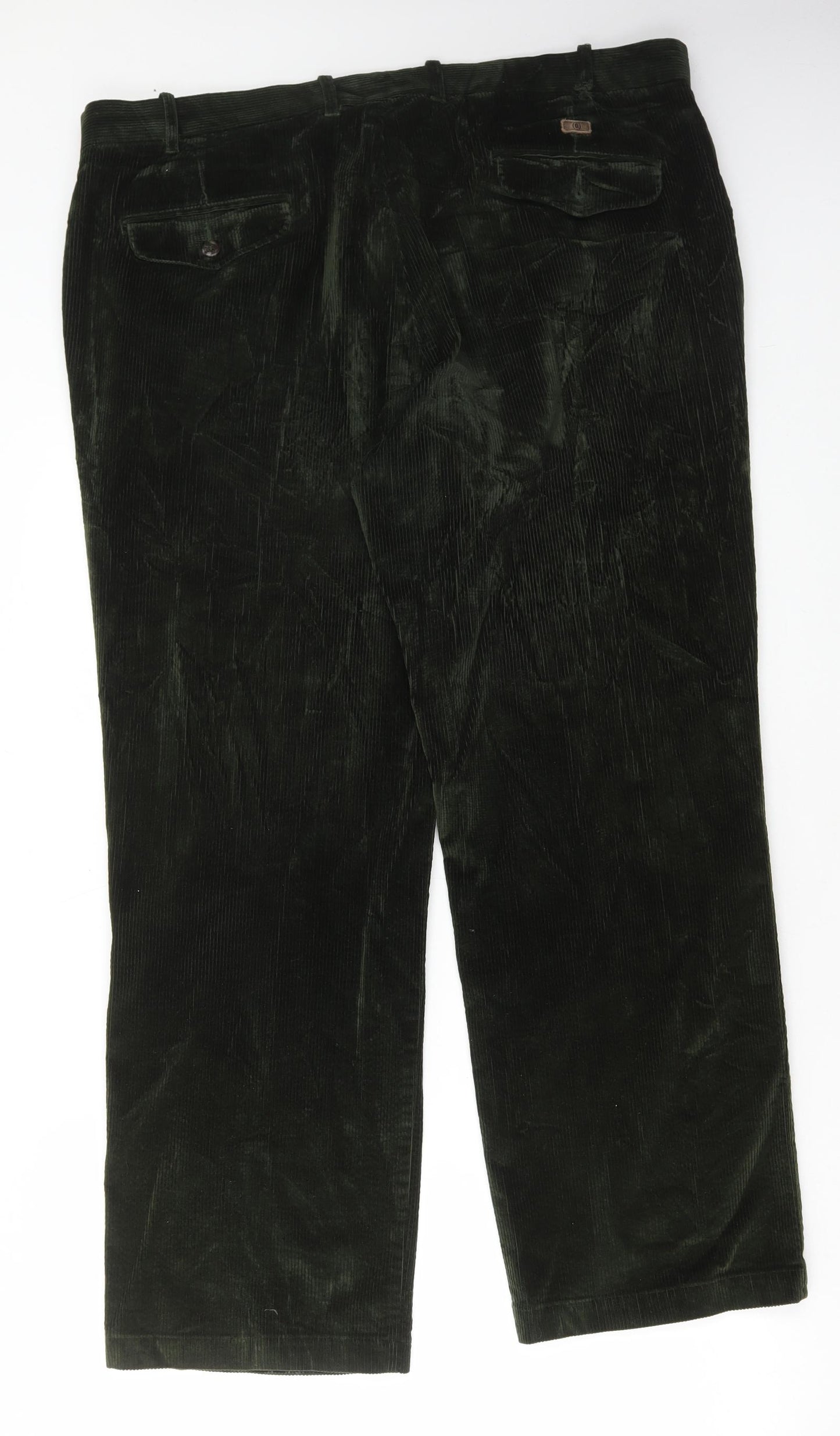 Blue Harbour Mens Green Cotton Trousers Size 33 in L30 in Regular Button
