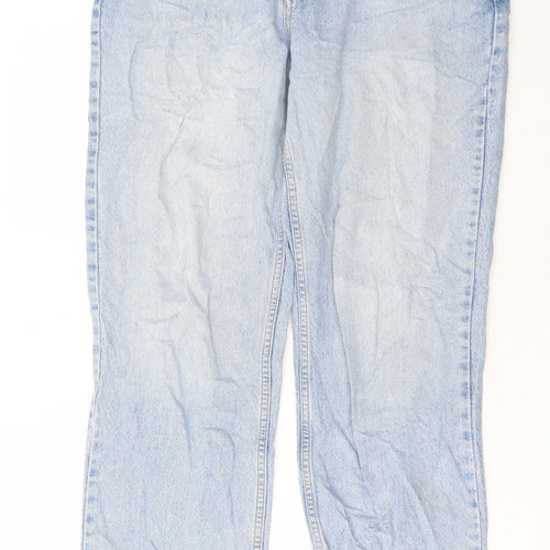 ASOS Womens Blue Cotton Straight Jeans Size 32 in L33 in Regular Button