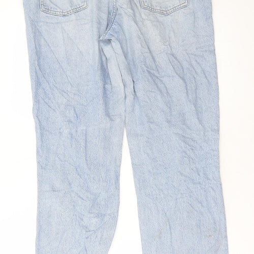 ASOS Womens Blue Cotton Straight Jeans Size 32 in L33 in Regular Button