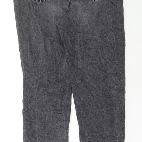 TU Womens Grey Cotton Mom Jeans Size 28 in L28 in Regular Button
