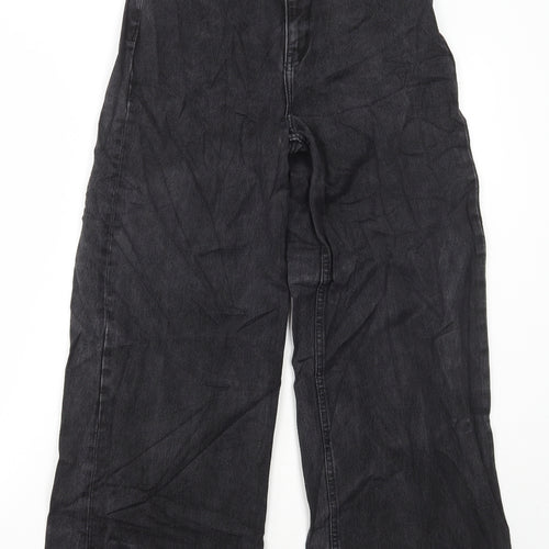 MNG Denim Womens Black Cotton Flared Jeans Size 6 L28 in Regular Button