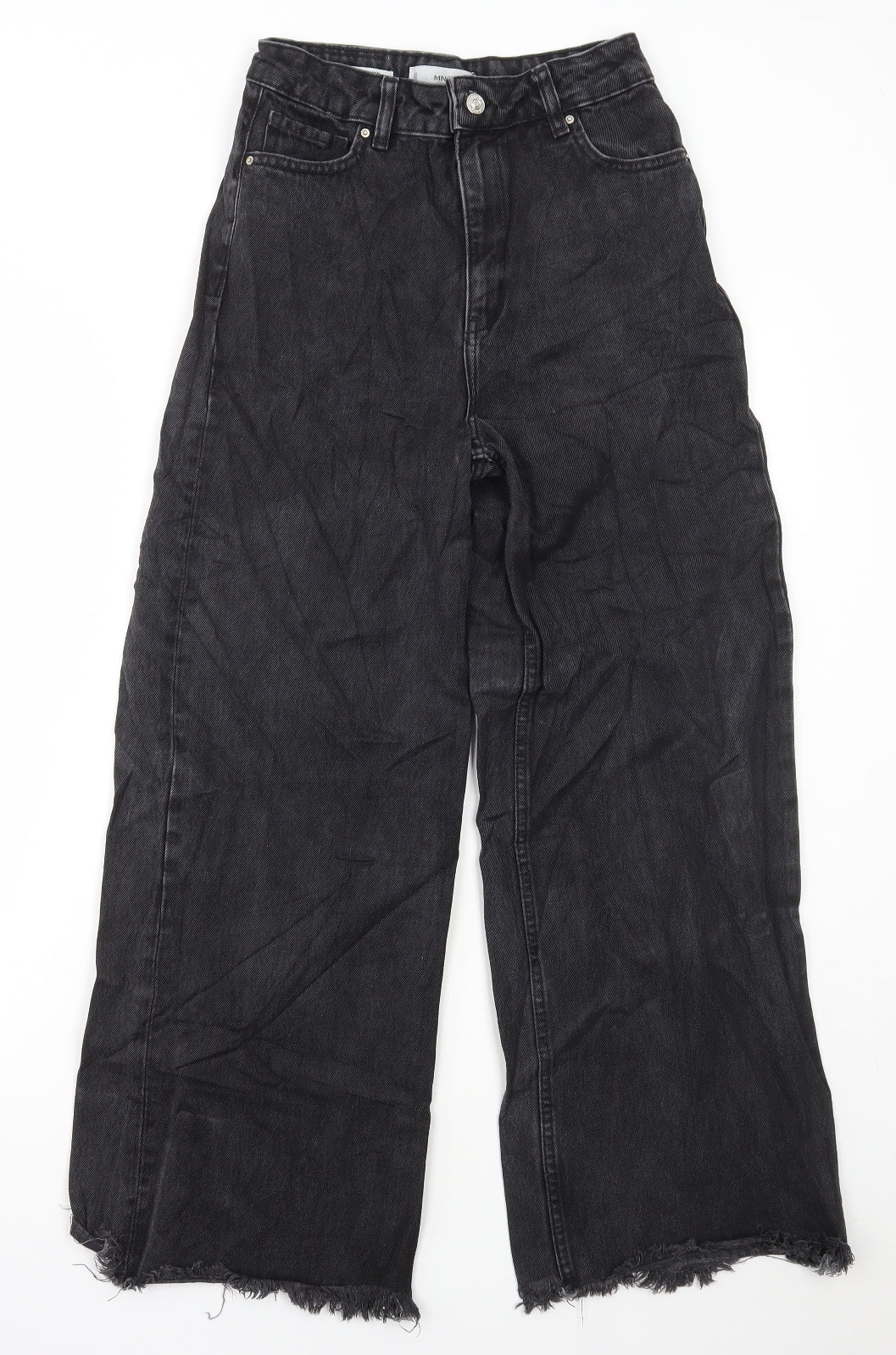 MNG Denim Womens Black Cotton Flared Jeans Size 6 L28 in Regular Button