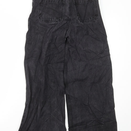 MNG Denim Womens Black Cotton Flared Jeans Size 6 L28 in Regular Button