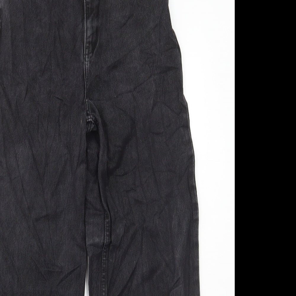 MNG Denim Womens Black Cotton Flared Jeans Size 6 L28 in Regular Button