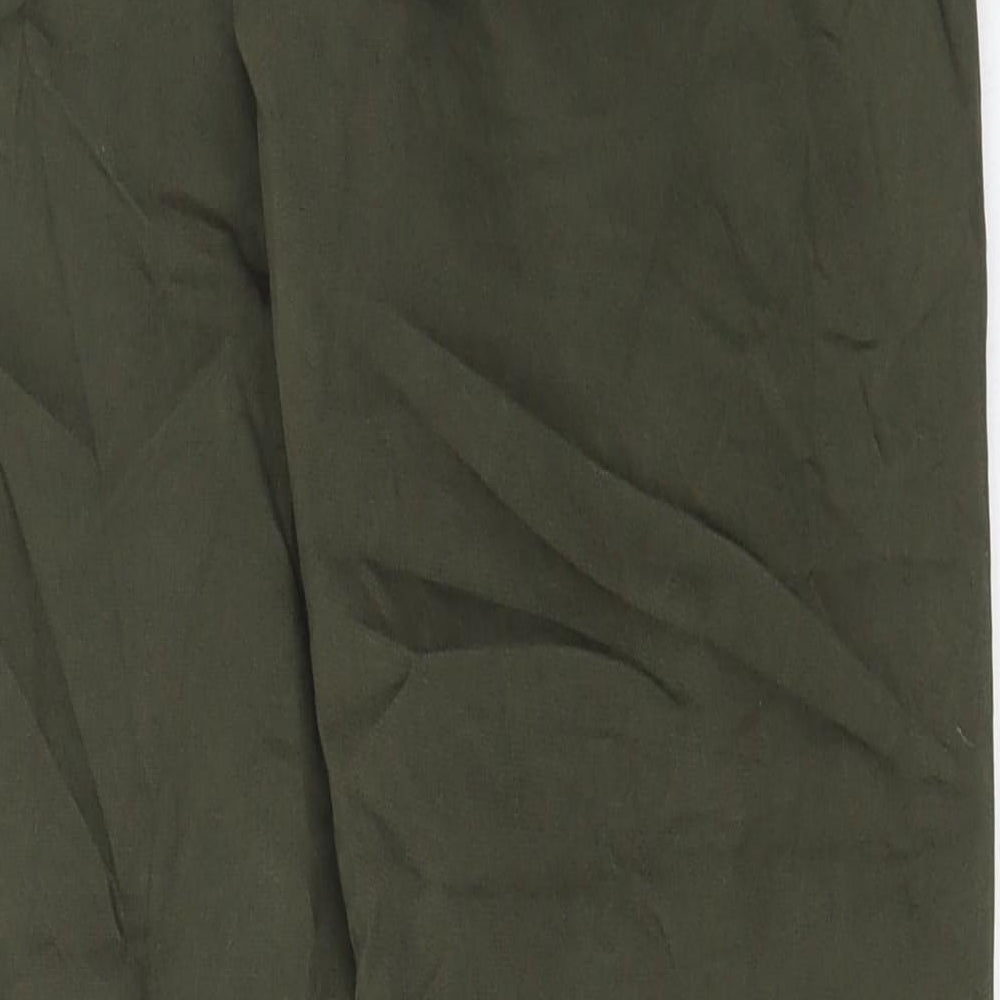 Marks and Spencer Mens Green Cotton Trousers Size 30 in L31 in Regular Button