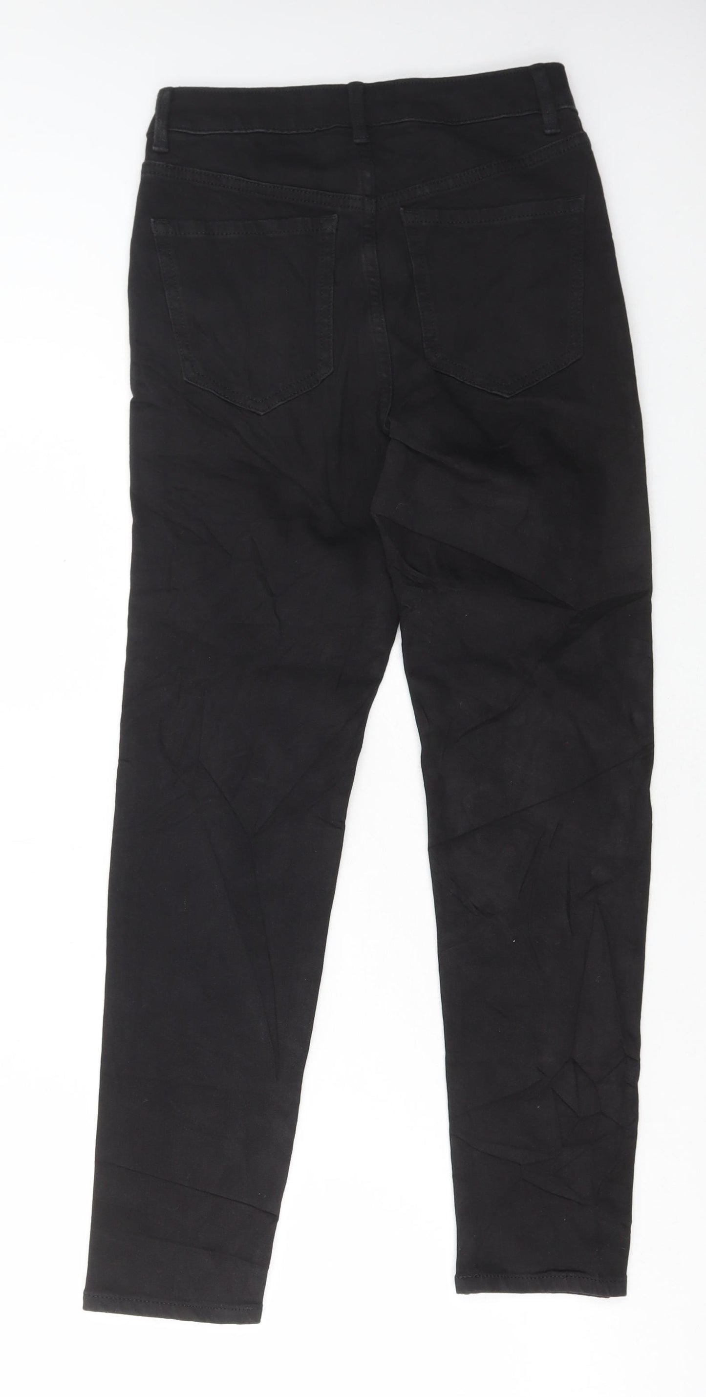 Marks and Spencer Womens Black Cotton Skinny Jeans Size 8 L28 in Regular Button