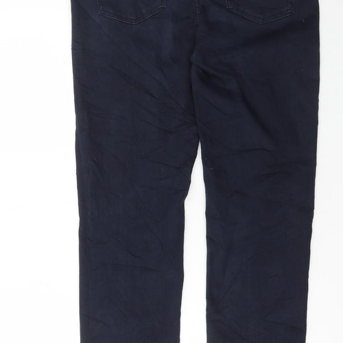 Marks and Spencer Womens Blue Cotton Straight Jeans Size 16 L29 in Regular Button