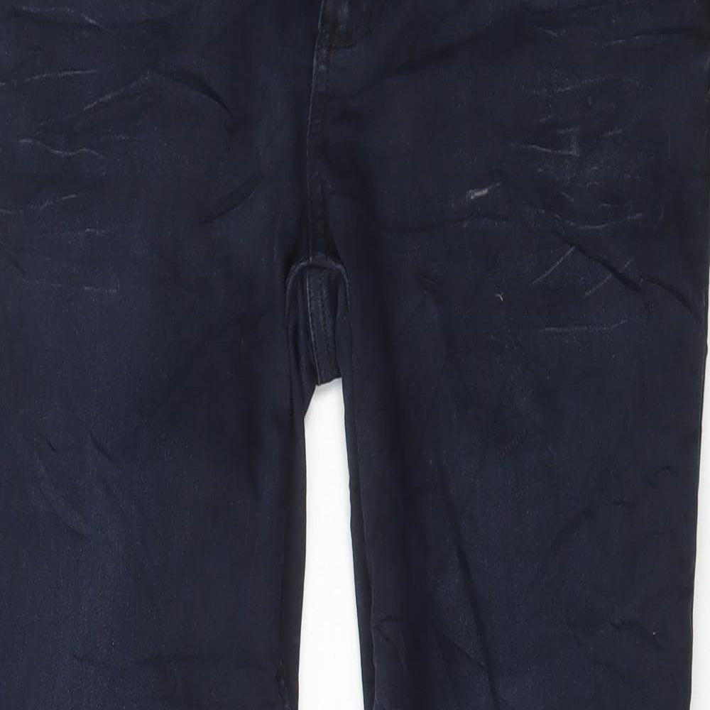 Marks and Spencer Womens Blue Cotton Straight Jeans Size 16 L29 in Regular Button