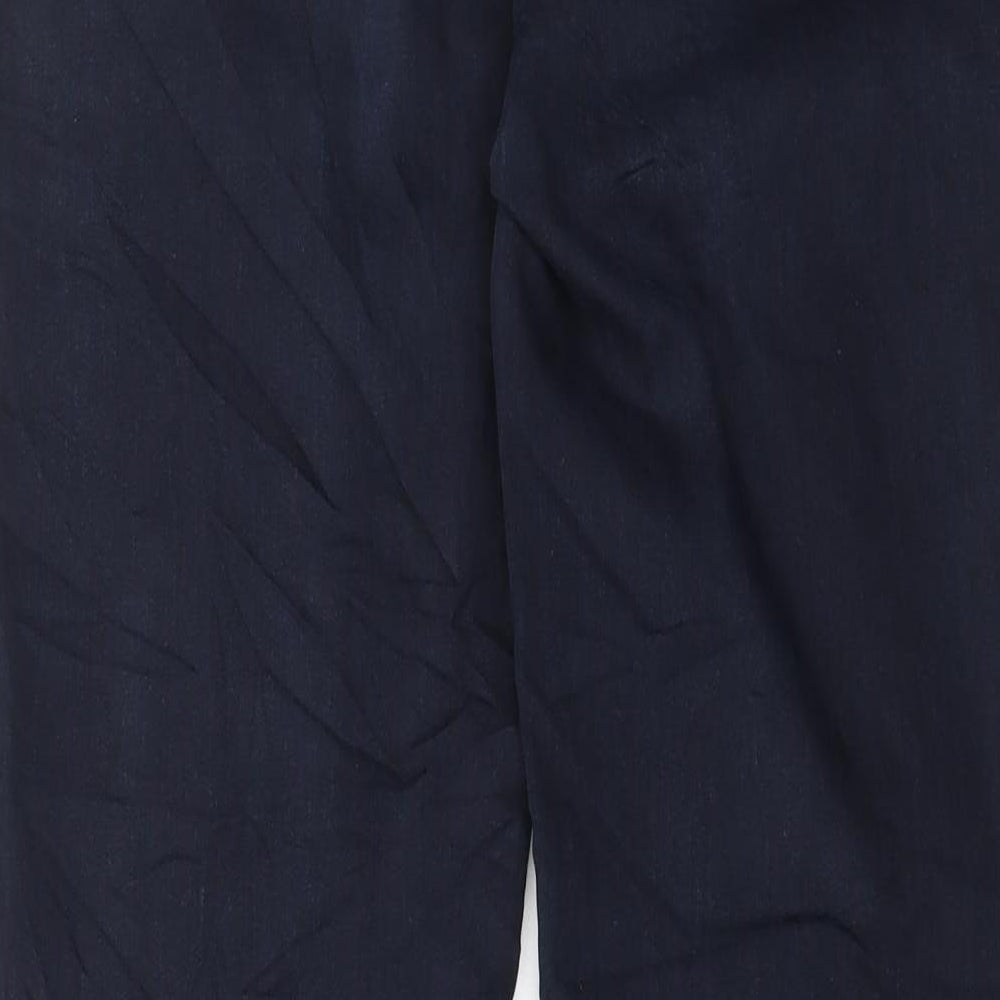 Marks and Spencer Womens Blue Cotton Straight Jeans Size 16 L29 in Regular Button