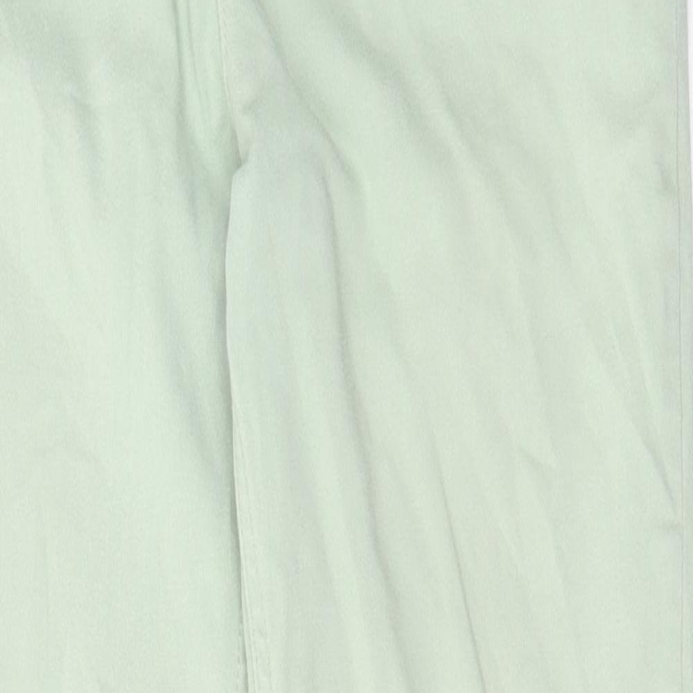 Marks and Spencer Womens Green Cotton Skinny Jeans Size 32 in L28 in Regular Button