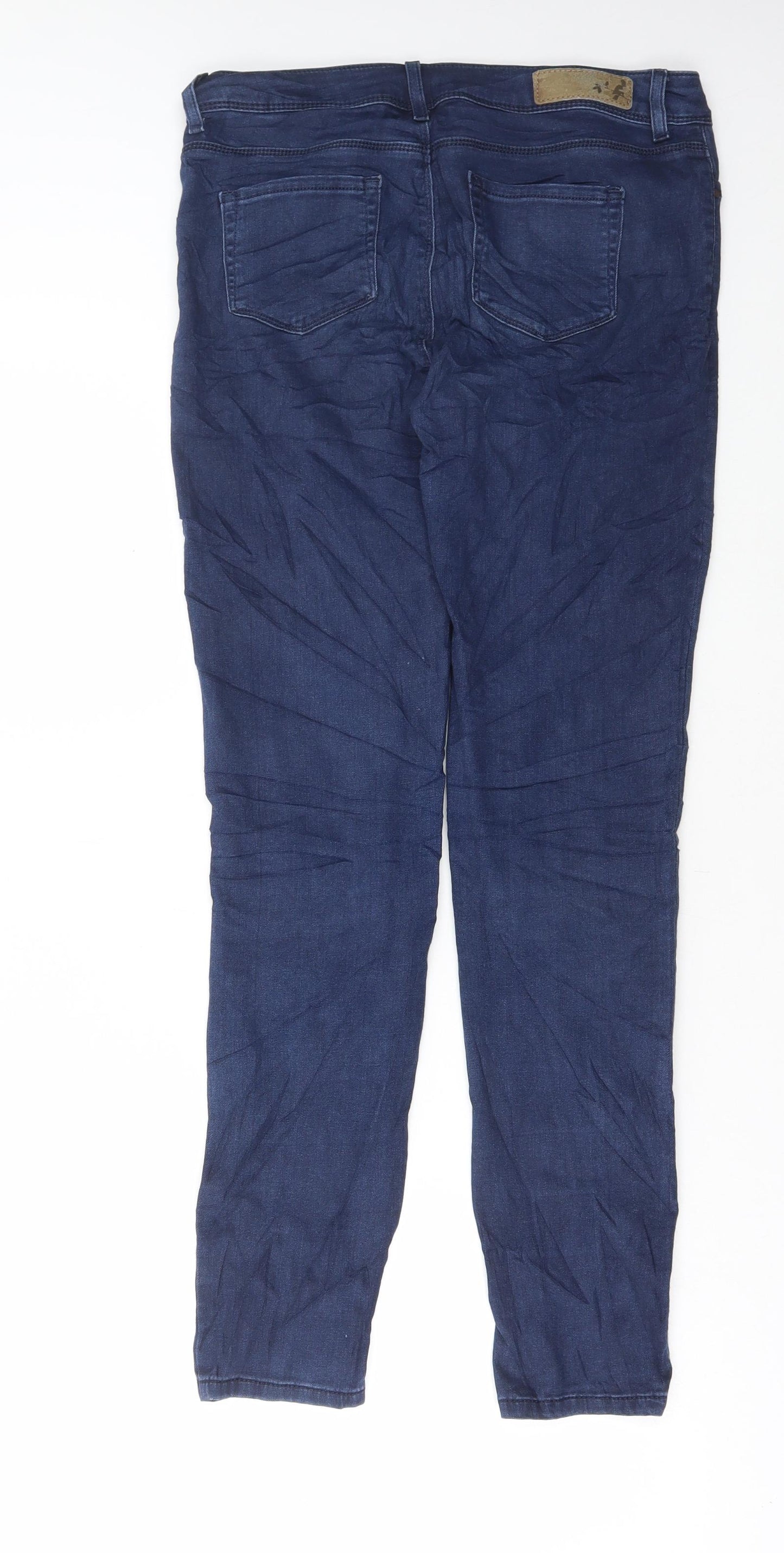 Marks and Spencer Womens Blue Cotton Skinny Jeans Size 10 L30 in Regular Button