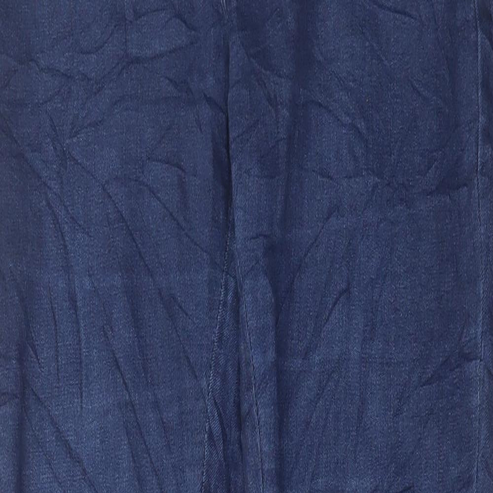 Marks and Spencer Womens Blue Cotton Skinny Jeans Size 10 L30 in Regular Button