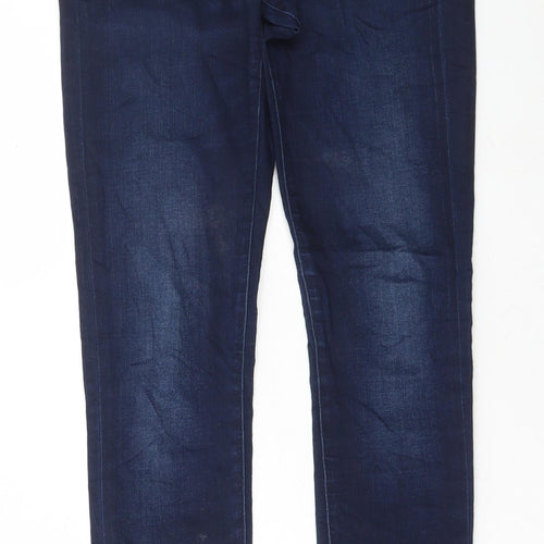 Preworn Womens Blue Cotton Skinny Jeans Size 30 in L32 in Regular Button