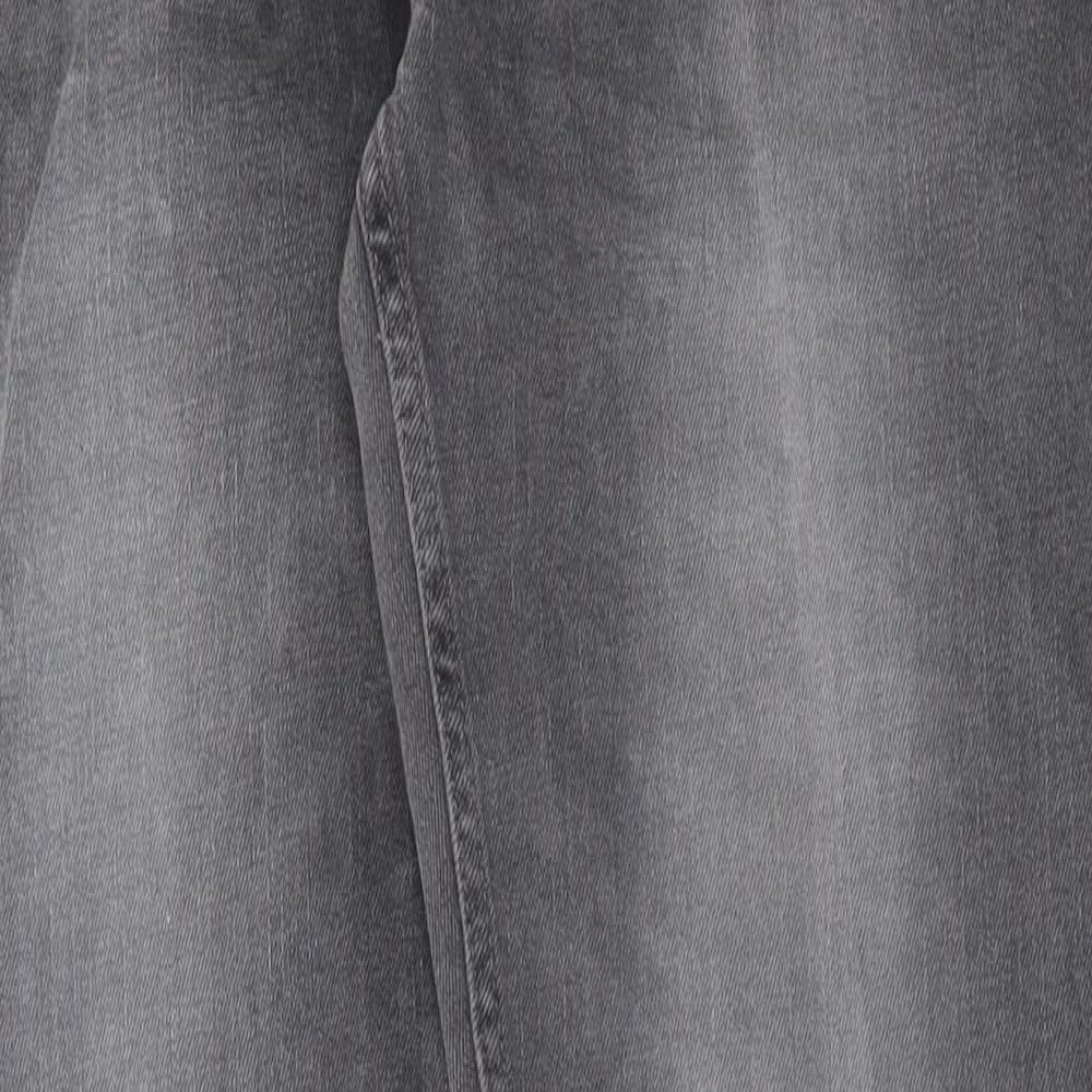 Marks and Spencer Mens Grey Cotton Skinny Jeans Size 34 in L33 in Regular Button
