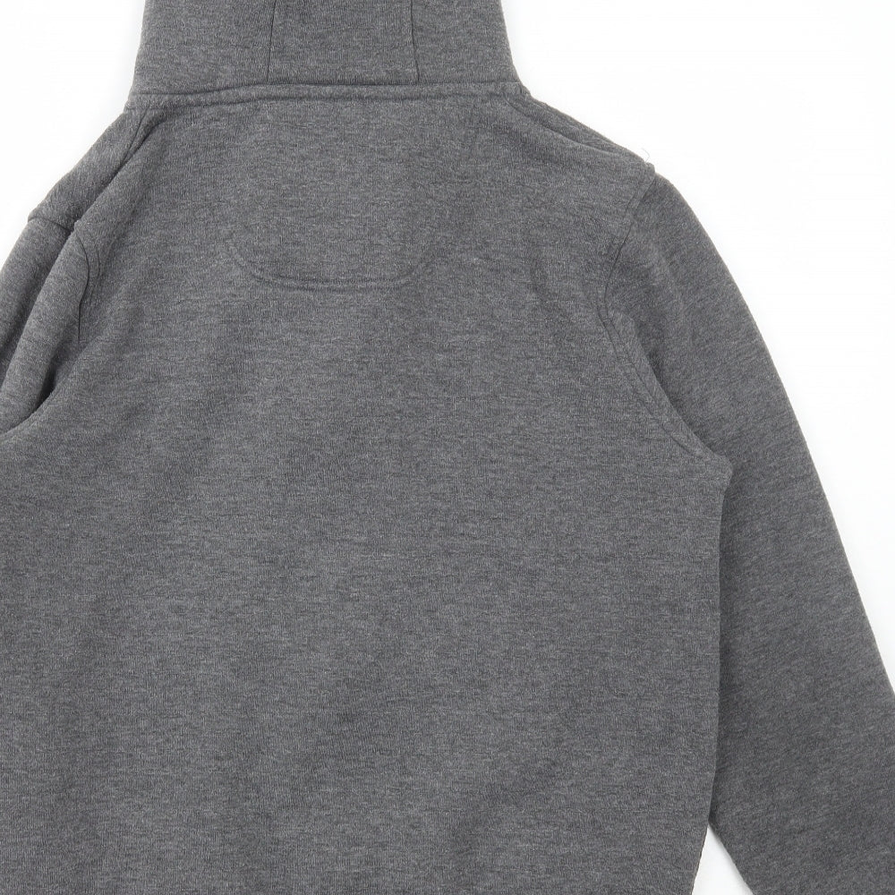 SoulCal&Co Womens Grey Cotton Full Zip Hoodie Size 14 Zip