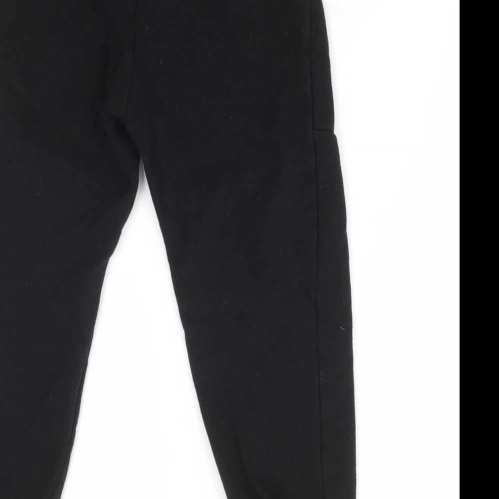 Jeff & Co Boys Black Cotton Jogger Trousers Size 9-10 Years Regular Drawstring