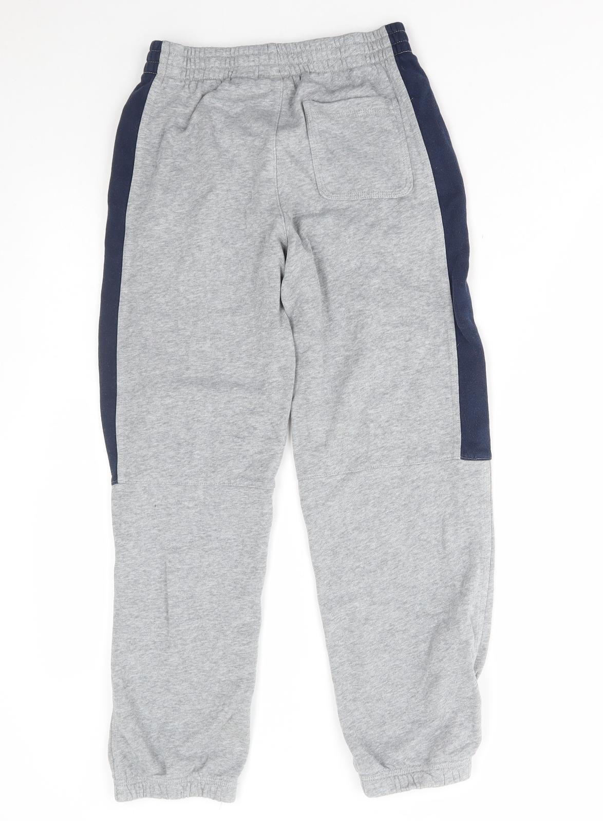 Nike Boys Grey Cotton Jogger Trousers Size 12-13 Years Regular Drawstring