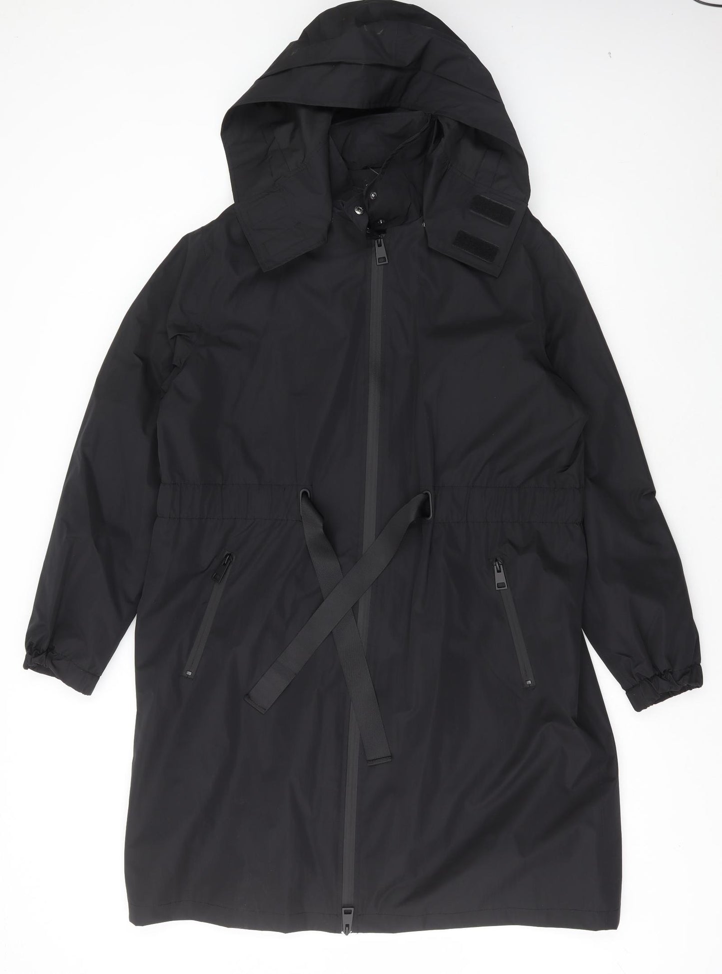 F&F Womens Black Rain Coat Coat Size 14 Zip