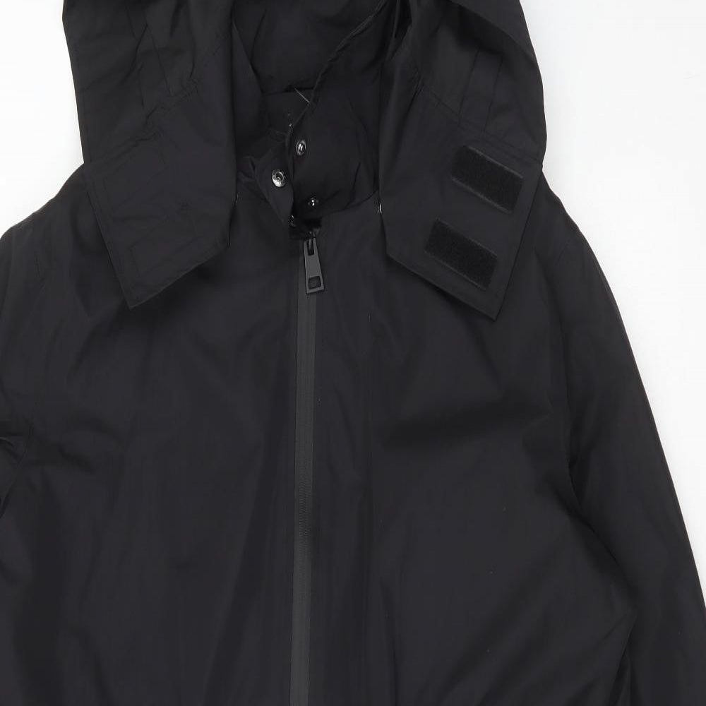 F&F Womens Black Rain Coat Coat Size 14 Zip