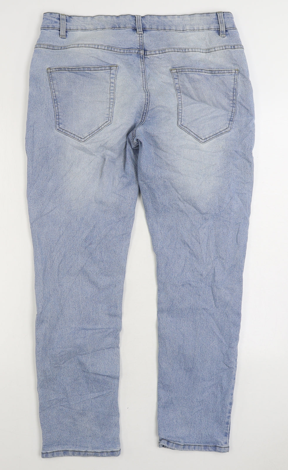 Easy Mens Blue Cotton Straight Jeans Size 38 in L30 in Regular Zip