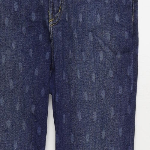 El Ganso Womens Blue Polka Dot Cotton Straight Jeans Size 16 L30 in Regular Zip