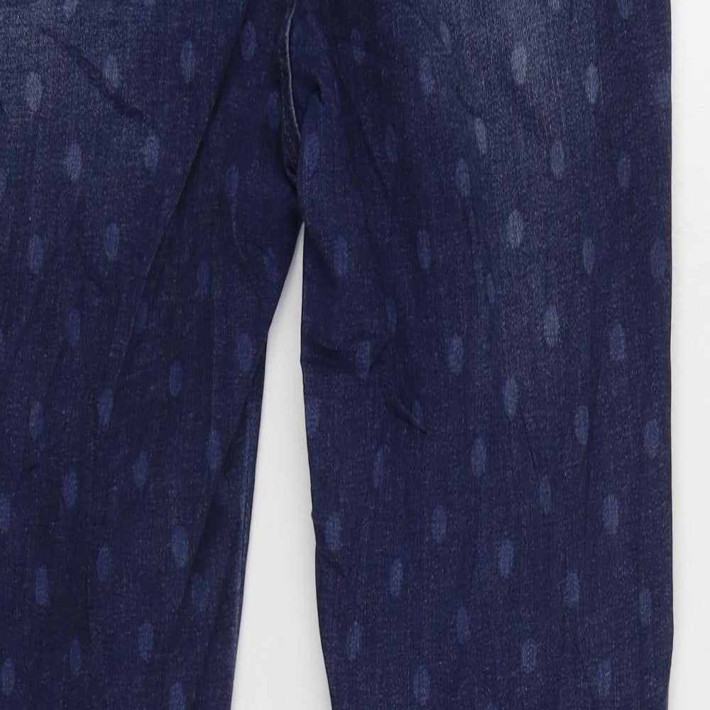 El Ganso Womens Blue Polka Dot Cotton Straight Jeans Size 16 L30 in Regular Zip