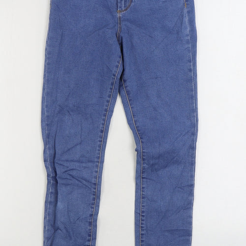 Primark Womens Blue Cotton Skinny Jeans Size 8 L27 in Regular Zip