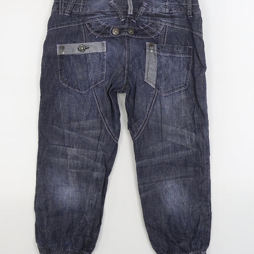 NEXT Womens Blue Cotton Cropped Jeans Size 10 Regular Zip