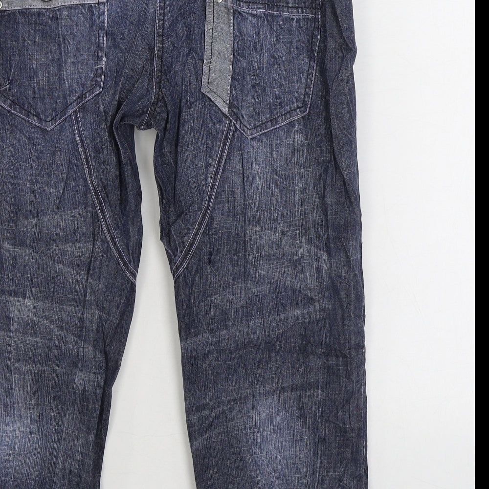 NEXT Womens Blue Cotton Cropped Jeans Size 10 Regular Zip