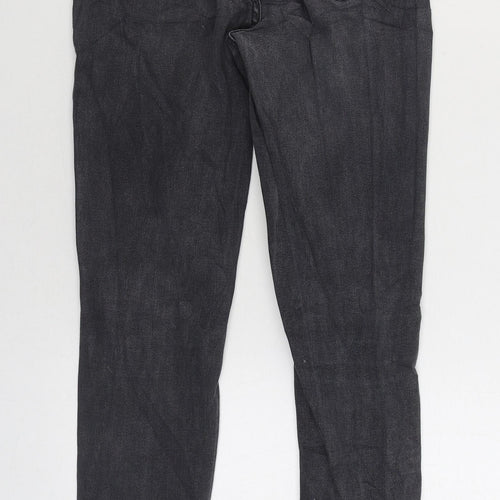 Oasis Womens Black Cotton Skinny Jeans Size 12 L28 in Regular Zip