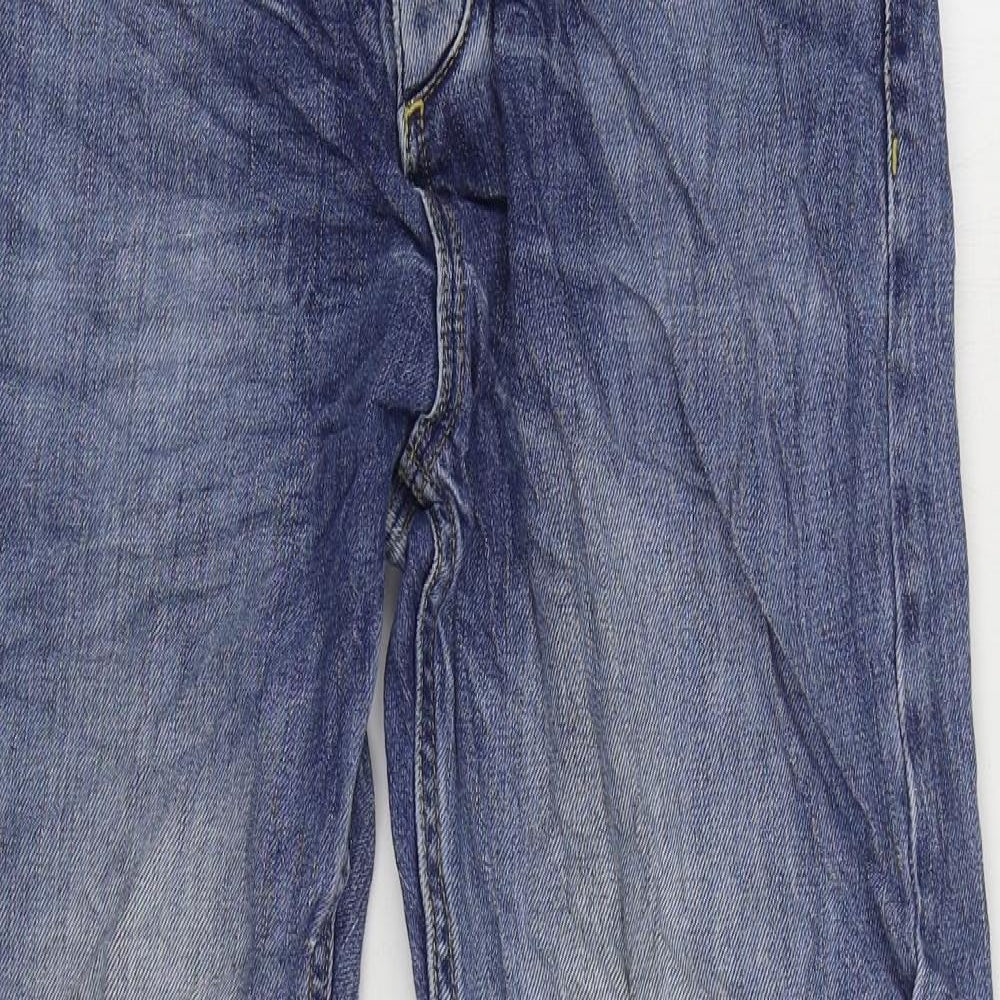 Topman Mens Blue Cotton Straight Jeans Size 30 in L29 in Regular Zip