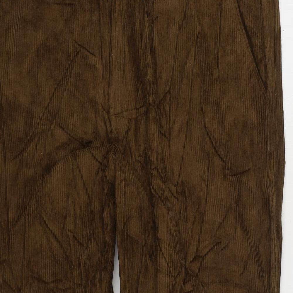Samuel Windsor Mens Brown Cotton Trousers Size 40 in L29 in Regular Zip