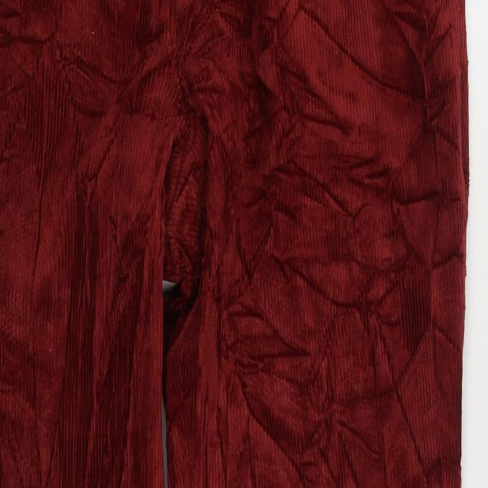 DAKS Mens Red Cotton Trousers Size 44 in L32 in Regular Zip