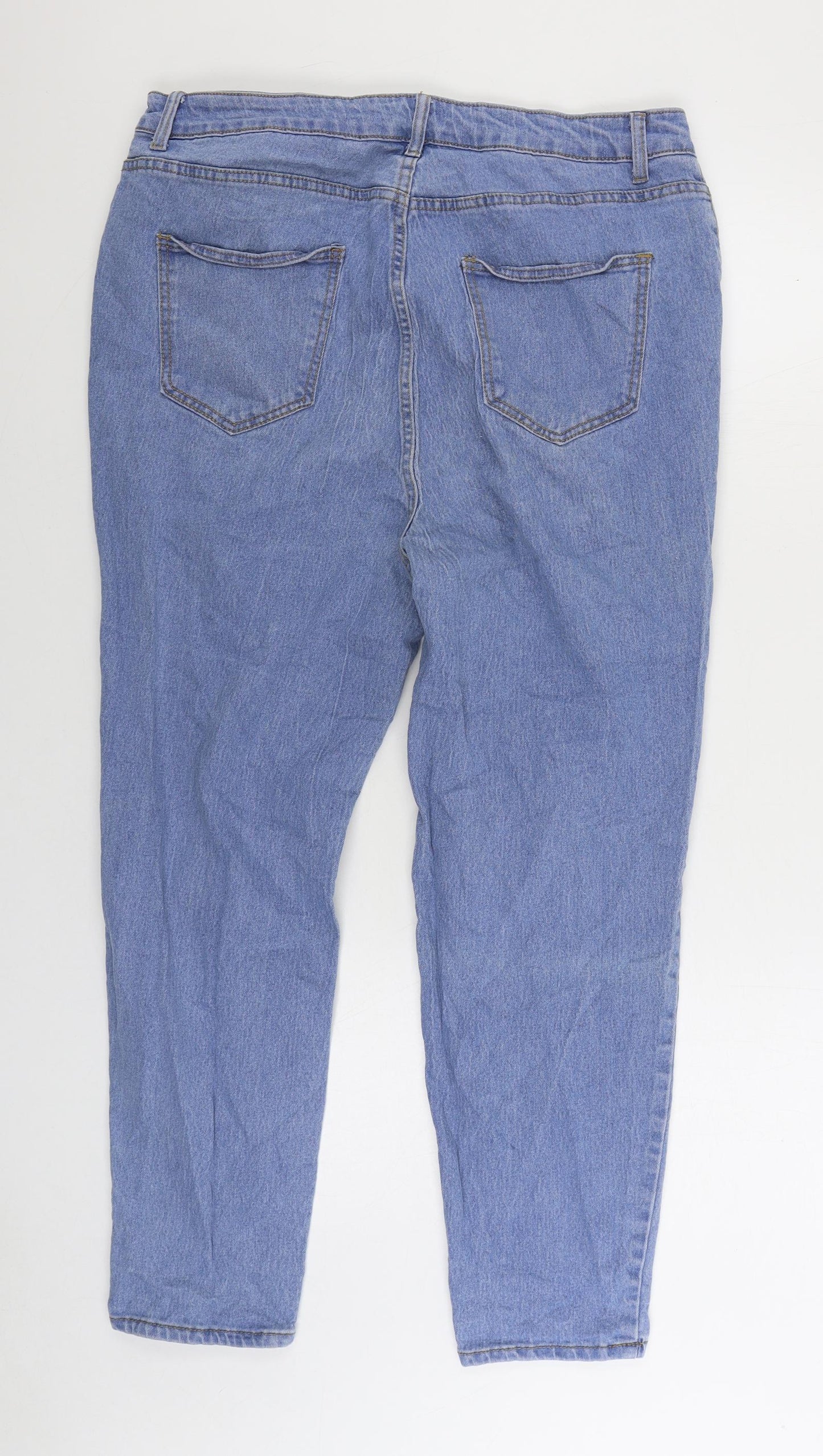 SheIn Womens Blue Cotton Straight Jeans Size 3XL L26 in Regular Zip