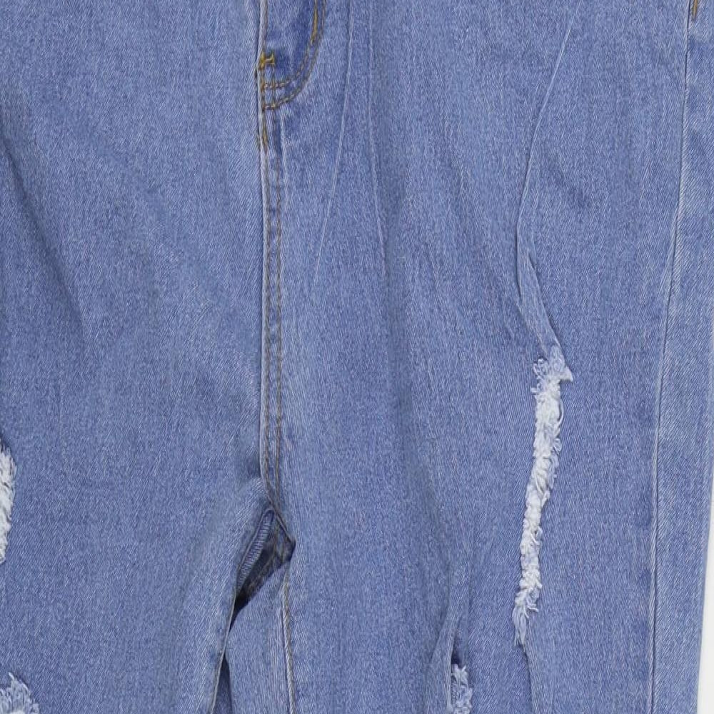 SheIn Womens Blue Cotton Straight Jeans Size 3XL L26 in Regular Zip