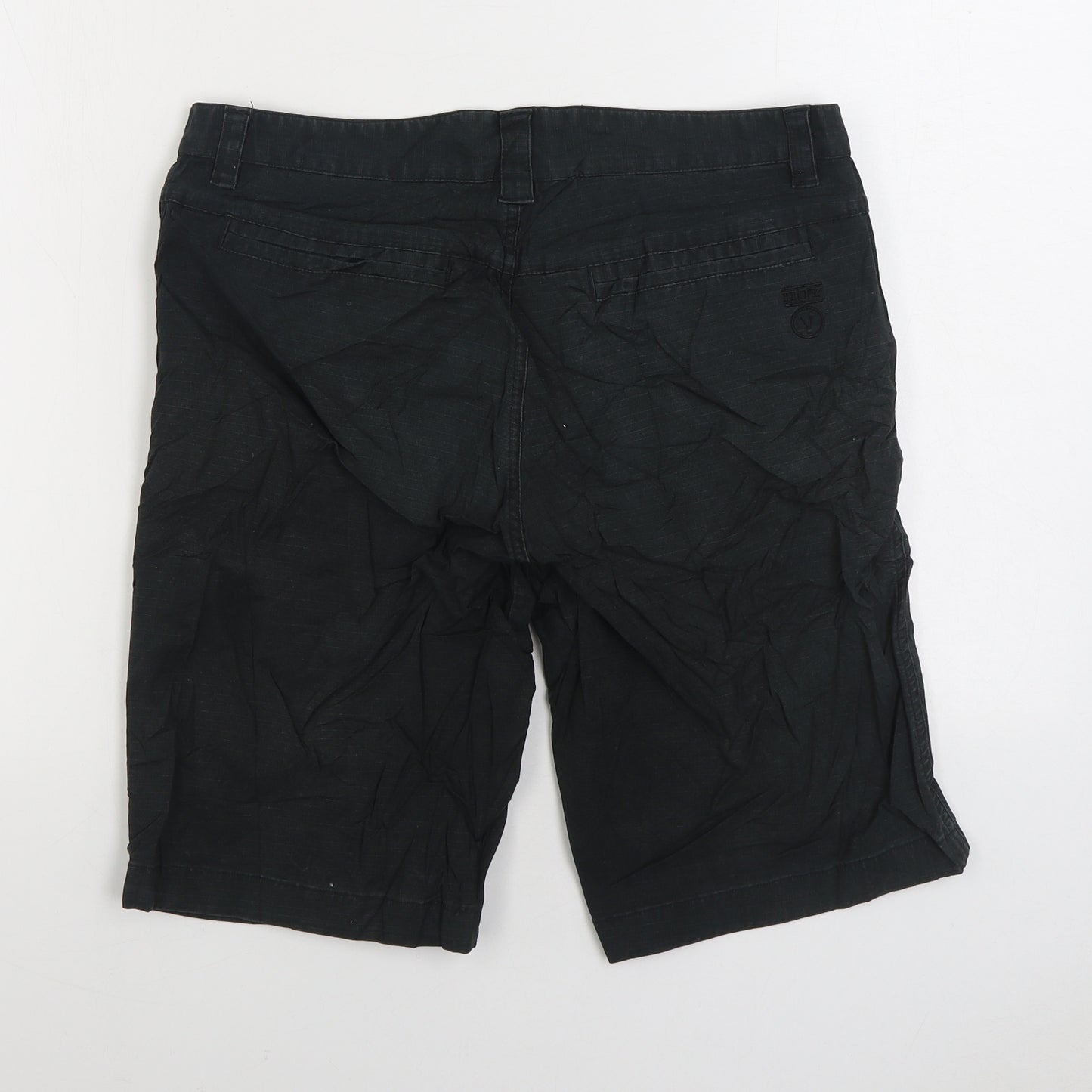 Hoy Mens Black Cotton Cargo Shorts Size M L10 in Regular Zip