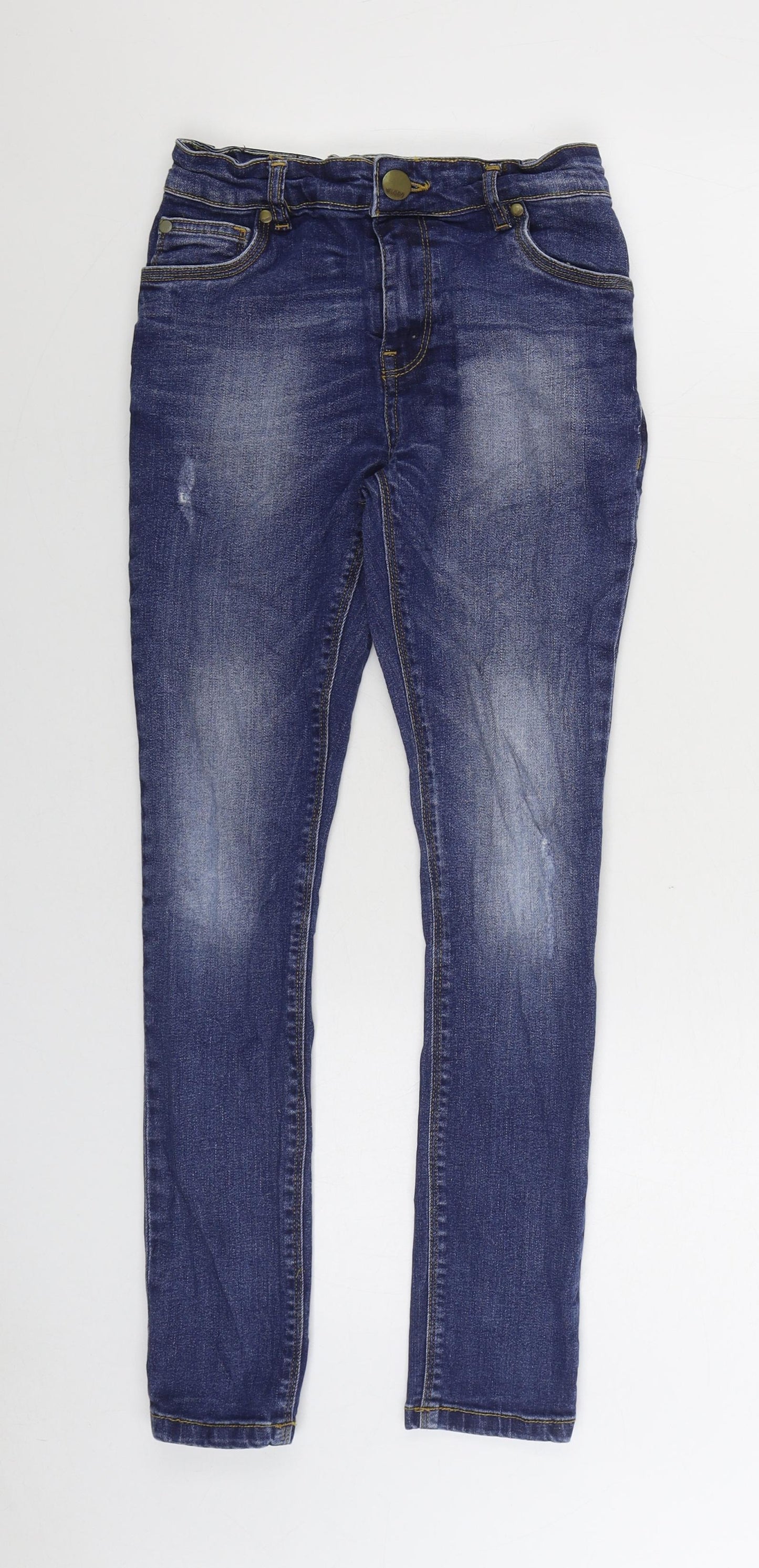 NEXT Boys Blue Cotton Skinny Jeans Size 11 Years Regular Zip
