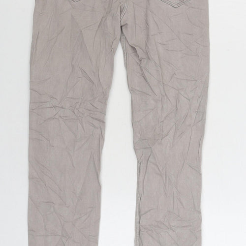 H&M Womens Beige Cotton Skinny Jeans Size 8 L30 in Regular Zip