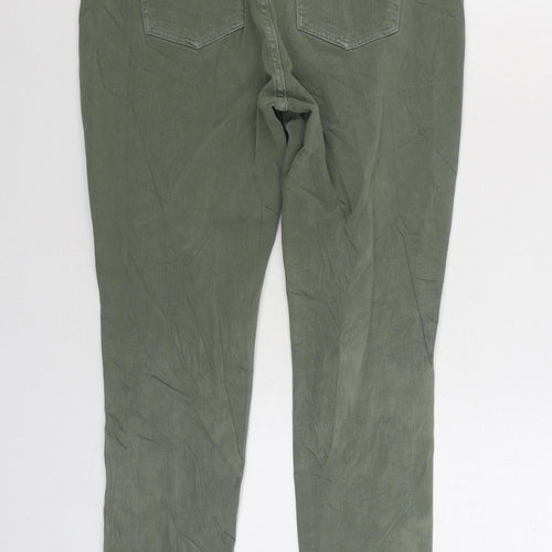 NEXT Womens Green Cotton Skinny Jeans Size 14 L28 in Regular Zip