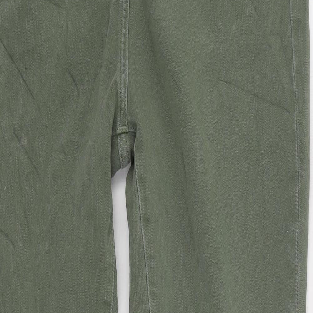 NEXT Womens Green Cotton Skinny Jeans Size 14 L28 in Regular Zip