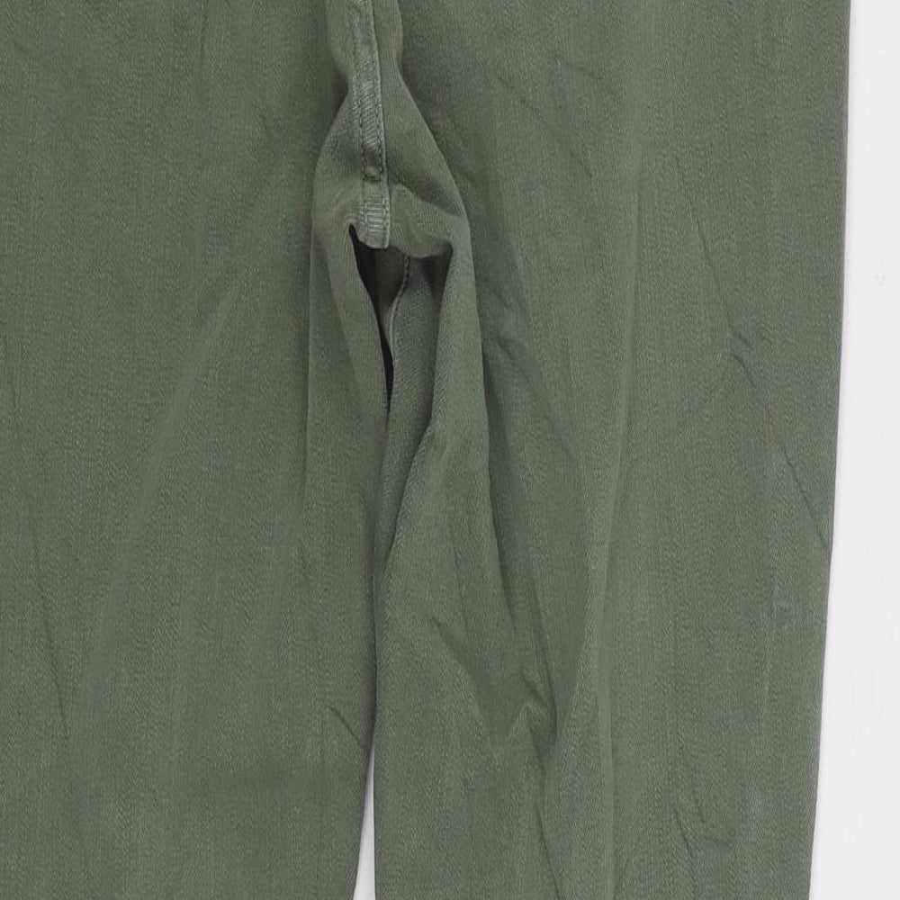 NEXT Womens Green Cotton Skinny Jeans Size 14 L28 in Regular Zip