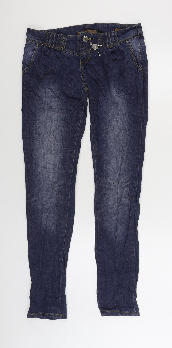 Monday Womens Blue Cotton Skinny Jeans Size 10 L30 in Regular Zip