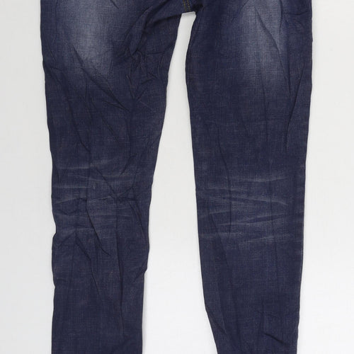 Monday Womens Blue Cotton Skinny Jeans Size 10 L30 in Regular Zip