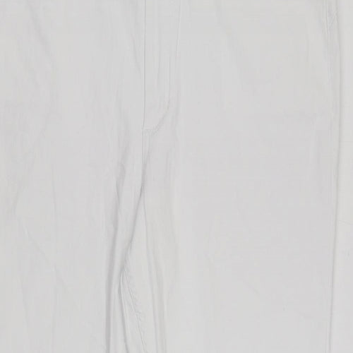 Marks and Spencer Womens White Cotton Straight Jeans Size 20 L26 in Slim Zip