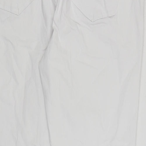 Marks and Spencer Womens White Cotton Straight Jeans Size 20 L26 in Slim Zip